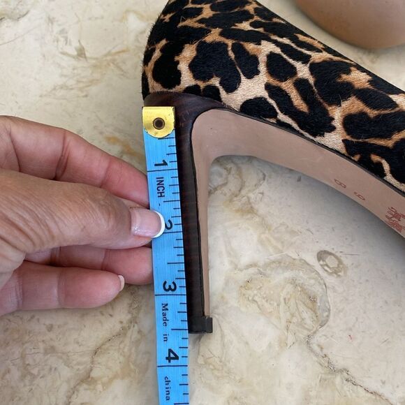 Coach Leather Leopard Print Pony Hair 4” Heels Platform Pumps - Picture 11 of 16